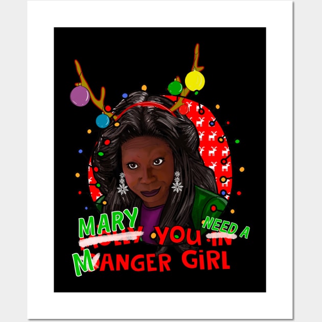 Molly / Mary You in Danger Girl, Whoopi Goldberg Christmas Jumper Sweater Wall Art by Camp David